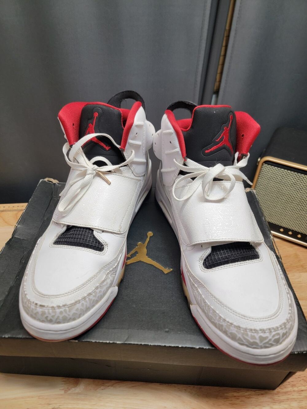 Nike Air Jordan Son Of Mars White-Gym Red-Black Sz 13 [512245-112]